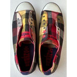 Punkrose Brand Plaid Pattern Canvas Shoes w/Star Accents Women's Size 8.5 (READ)